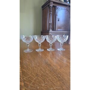 Vintage Thomas Webb Cut Crystal Cordial Glasses Set 4 Stemware Goblets